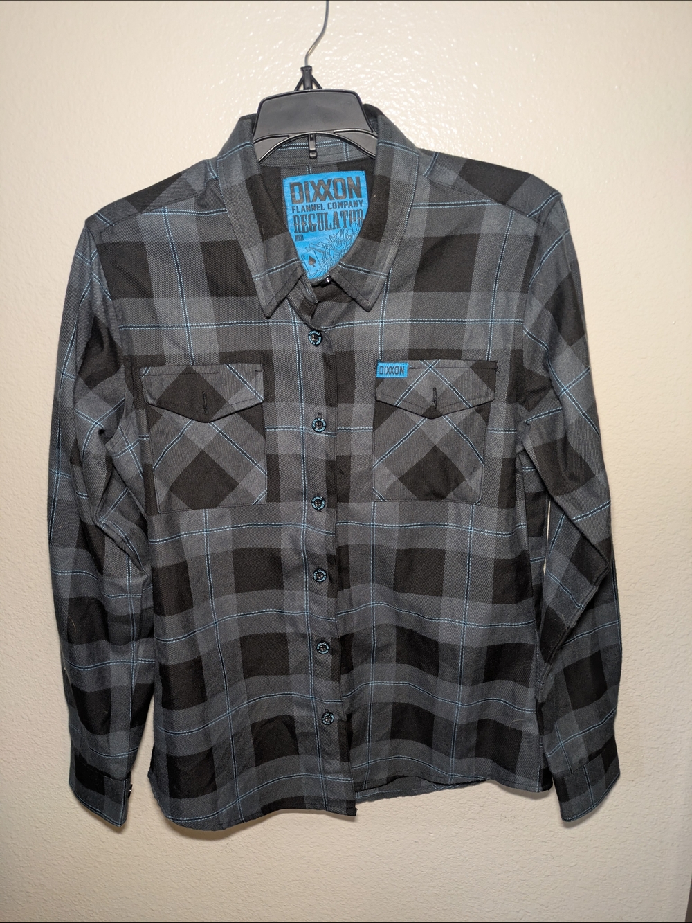 DIXXON Regulator Black & Gray Plaid Shirt with Blue Accents